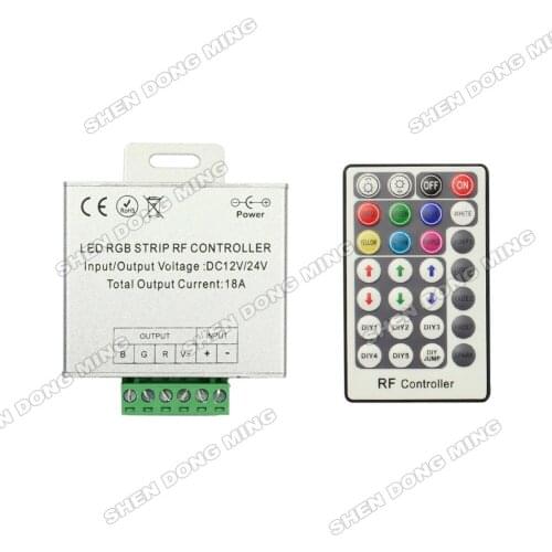 Free Shipping DC 12V-24V RF 18A 216W 28Key IR Remote Controller For RGB SMD 5050 3528 LED Strip