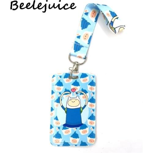 Blue Cartoon Character Neck Keychain Necklace Webbings Ribbons Anime Cartoon Neck Strap Lanyard ID badge Holder Keychain Lanyard