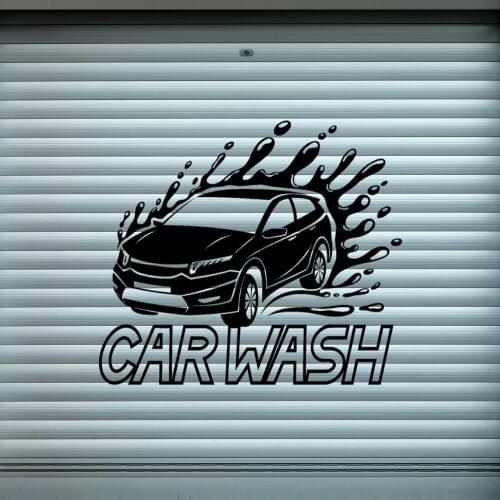 Modern Car Wash Silhouette Removable Vinyl Wall Sticker Decal Car Service Wall Art Decoration A00969