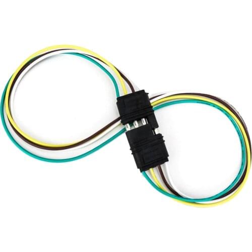 USA 4 Way Flat Trailer Wiring Connector Stecker 24" Usable Electric Wire