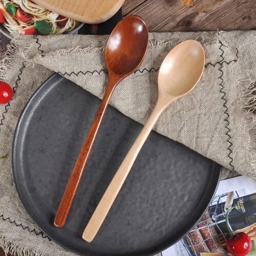Natural Wooden Spoon Fork Bamboo Kitchen Cooking Utensil Tools Soup Tea Coffee Spoon Tableware Soup-Teaspoon Accessories Tools