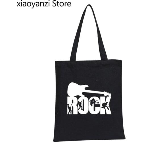 Rock music art Women Canvas Shopping Bag Design Novelty Eco Handbag Dreams Casual Printed Tote Reusable Grocery Shopper Bags