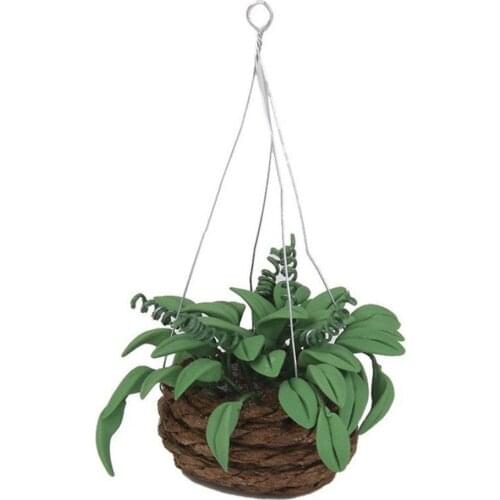 1/12 Doll House Miniature Hanging Plant Pot Model Fairy Home Garden Bonsai Accessory Doll House Decoration