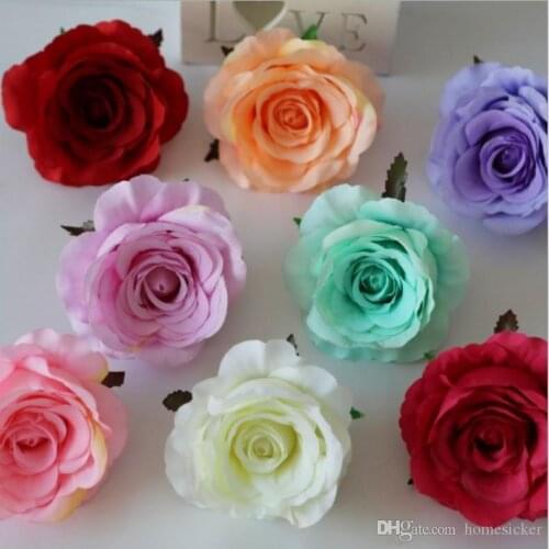 100pcs ivory artificial flower silk rose head decorative vine flower wall wedding party decoration artificial flower decoration