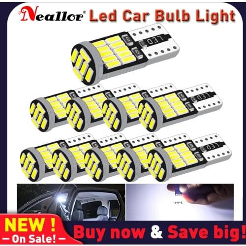 10x T10 W5w Led Canbus Side Lights Bulbs On Cars Accessories Auto Goods Interior Diode Lamps For Skoda Octavia 2 3 a5 Rapid 5w5