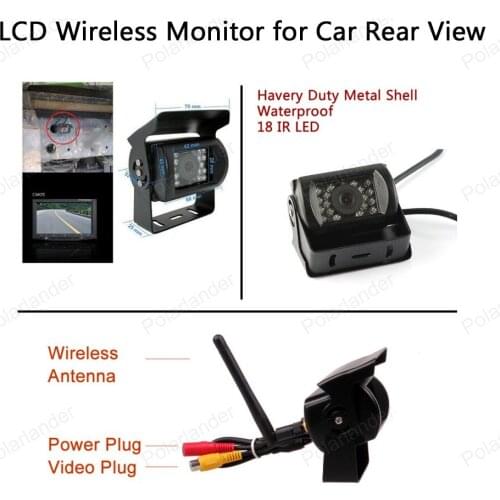 2CH Video Input Built in Transmitter 2 24V Car Truck 5 inch TFT LCD Wireless Monitor for Car Rear View Camera Parking KIT sale
