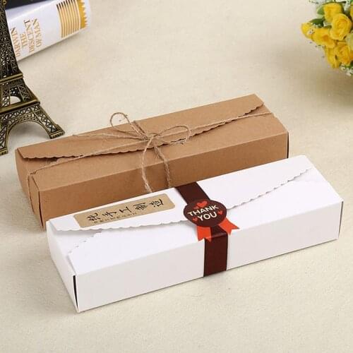 200pcs 23*7*4cm Cardboard Box Macaron Biscuit Pancake Packaging Kraft Paper Boxes Jewelry Cake Gift Boxes Free Shipping ZA3862