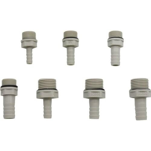 3/8",1/2" thread to 6/8/10/12mm Hose Joint Aquarium Plastic-Steel Straight Connector Air Pump Hose Joint Garden Adapter 50 Pcs