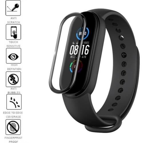 3D Protective Glass for Xiaomi Mi Band 5 Screen Protector Full Cover Film for Mi Band 5 Smart Watchband 5 Cover