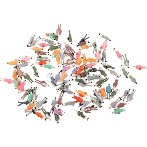 50pcs 1:87 Miniature Human Figures People Model Railroad Scenery Accs HO OO