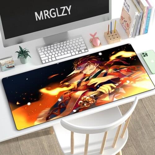 MRGLZY Large Mouse Pad Demon Slayer MousePad Computer Gaming Peripheral Accessories Kimetsu No Yaiba XXL Desk Mat for CSGO LOL