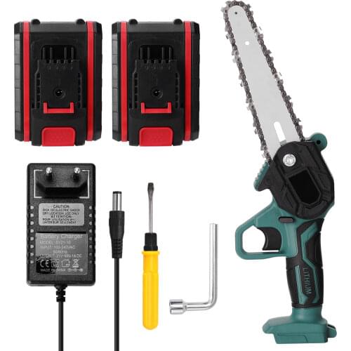 21V Brushless Cordless Chainsaw 10 Inch Powerful Electric Chain Saw Kit with Carry Box for Tree Felling and Firewood Cutting