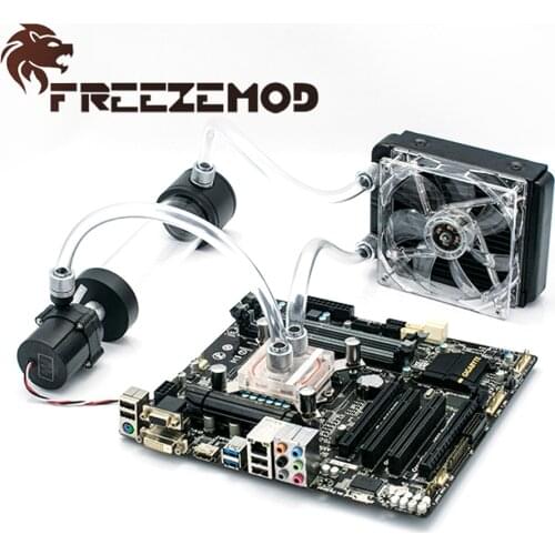 FREEZEMOD Water Cooler Kit Soft Tube 120mm Radiator Hose Pipe Set Basical Water Cooling MOD RGB Fan CPU Block Bundle Simple