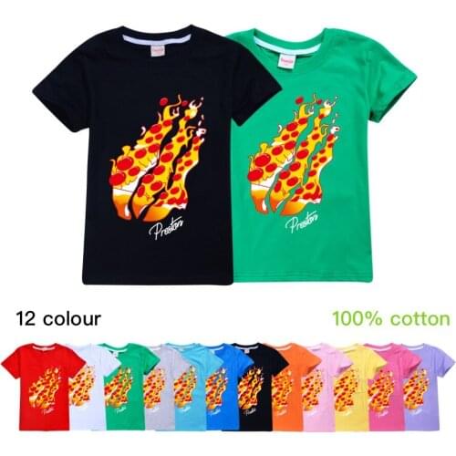 Fashion Summer T Shirt for Children Big Boys Girl PRESTONPLAYZ Colour 3d Printed Preston Playz 2020 Tops Kids Grinch Clothes