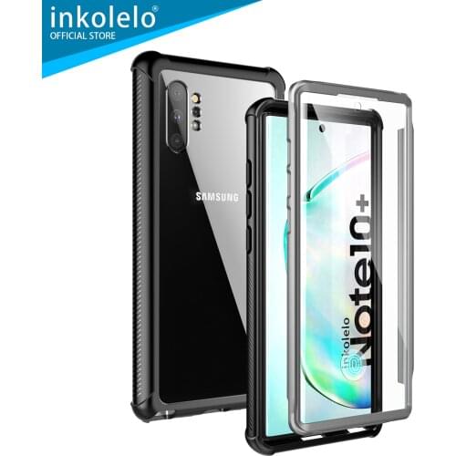 Inkolelo Samsung Galaxy Note10 Plus Note10+ Case TPU 360 Degree Full Body Protection Bumper Shockproof Front and Back Cover