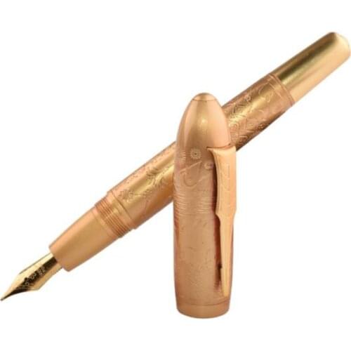 Fuliwen Metal Fine Copper Big Size Golden Fountain Pen For Office & Home Best Stationery New