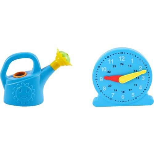 Cute Cartoon Home Garden Watering Can With Cognition Clock Learn Time Clock Early Education Toys