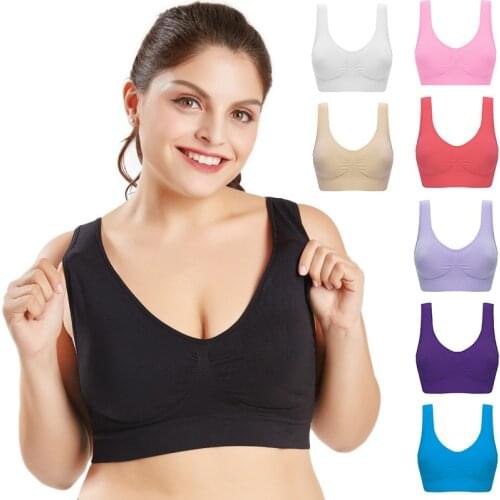 Fashion Solid Color Large Size Seamless With Chest Pad Adjustment Type Without Steel Ring Underwear