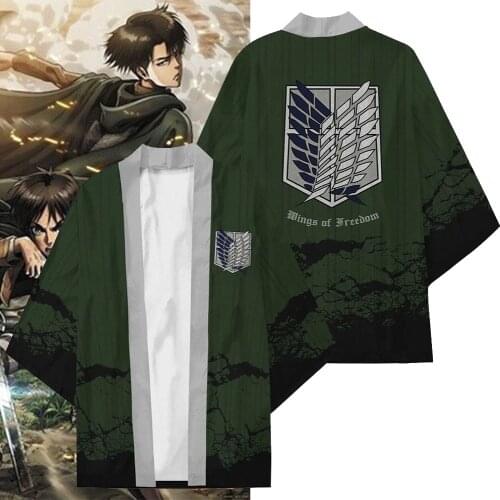 Fashion Japanese Anime Cosplay Kimono Costume Loose Leisure Attack On Titan Women Men Adult Clothes Student Trendy Coat Cloak