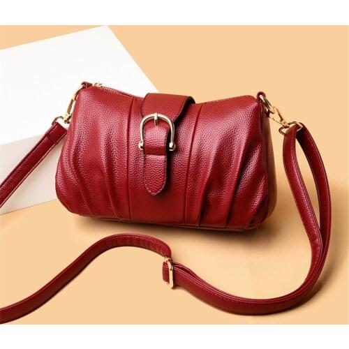 Fashion Half Moon Purses and Handbags Luxury Designer Leather Shoulder Crossbody Bags for Women High Quality Ruched Sac A Main