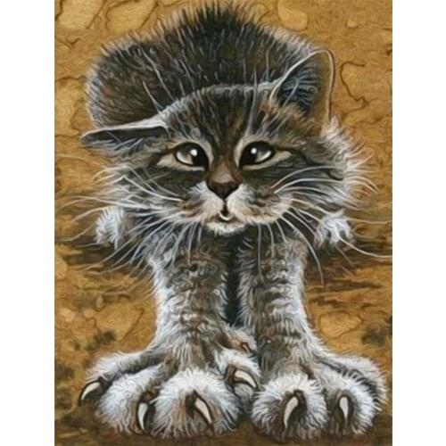 DIY Diamond Painting By Number Cat Cross-stitch Full Square Diamond Embroidery Sets Mosaic Animal Paintings for Interior Decor
