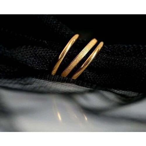 New Fashion Women Rings Set Stainless Steel Free Combination Couple Ring 2mm Gold Color Jewelry Free Shipping Best Friend Gifts