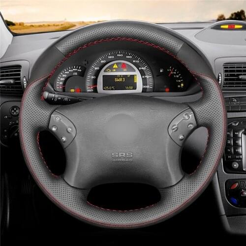 DIY Anti-Slip Wear-Resistant Steering Wheel Cover For Mercedes-Benz C-Class W203 2001-2007 Car Interior Decoration
