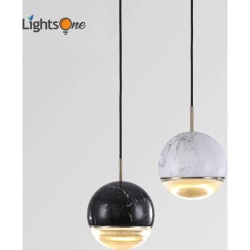 Simple modern marble ball pendant lamps art restaurant bar bedside pendant lights