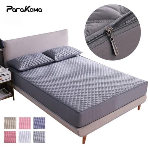 Six-sided Protective Mattress Cover Deep Pocket Mattress Protector with Zipper Machine Wash Mattress Pad Bed Cover Queen Size