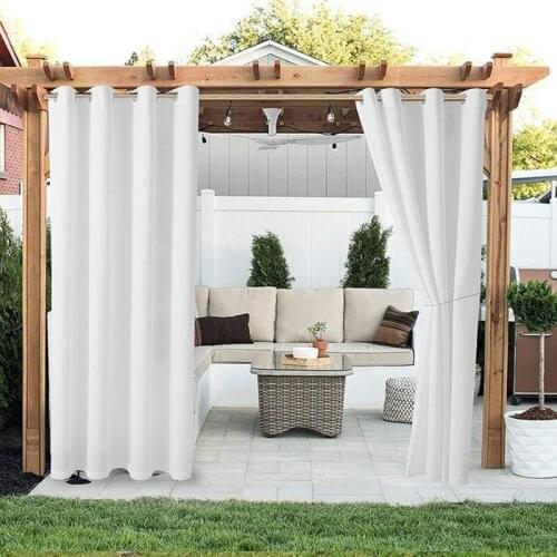 Outdoor Curtains Detachable Top Waterproof Curtains for Patio Blackout Privacy Blinds Door Arbor Lanai Lawn Corridor Pergola