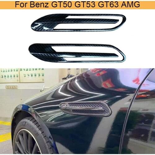 Carbon Fiber Car Side Bumper Air Vent Covers Trims for Mercedes-Benz GT50 GT53 GT63 AMG 4 Door 2019 Side Bumper Air Vent Trims