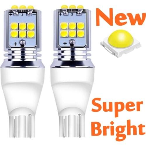 2PCS T15 921 W16W WY16W Super Bright LED Auto Tail Brake Light Backup Reverse Light Car Rear Turn Signals White Red Amber Yellow