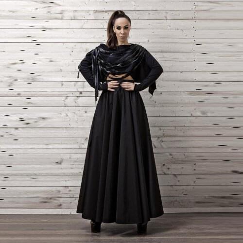 Mujer faldas Women Skirts Black Pleated Brithday Skirts юбка с высокой талией Formal Satin Skirt Plus Size Skirts WIth Sash