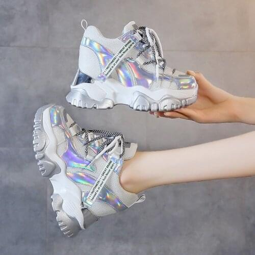2020 Autumn Wedges Shoes For Women Platform Sneakers Fashion Chunky Ladies Casual Shoes Designers Woman 9cm High Tennis Female