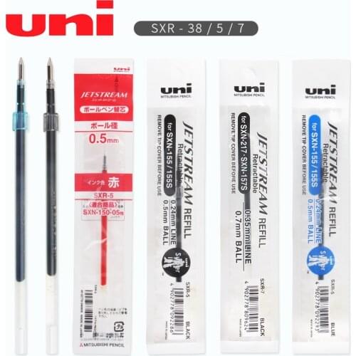 12PCS Uni SXR-38|SXR-5|SXR-7|SXR-10 Technology JETSTREAM Gel Pen Refill Quality Writing Supplies for kids child Student Office