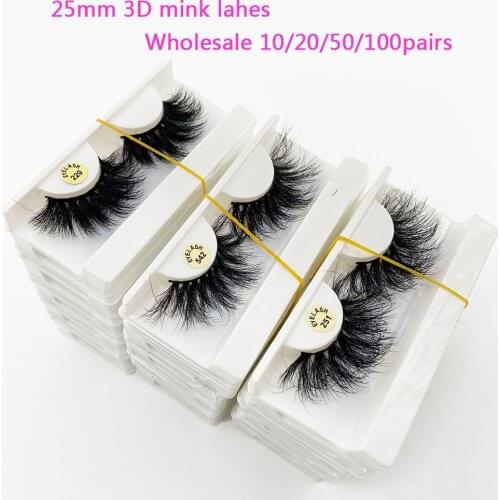 25mm Mink Eyelashes Mink Lashes Bulk 3D Mink Lashes 6D Long Curly Eyelash Extension False Mink Eyelashes Wholesale Makeup