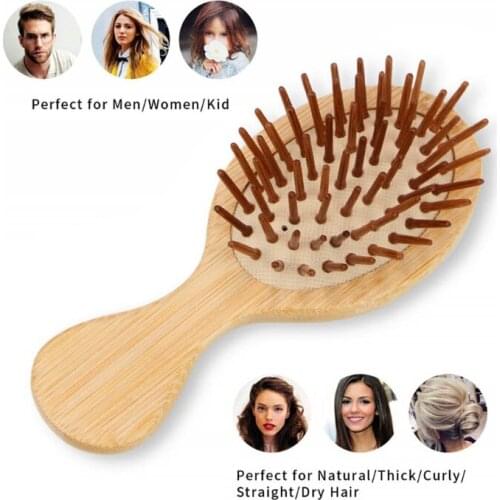 Y1UF 3Pcs Bamboo Hair Brush Combs Set for Women Men Kids Wet Dry Long Short Hairs Smoothing Massaging Salon Home Use