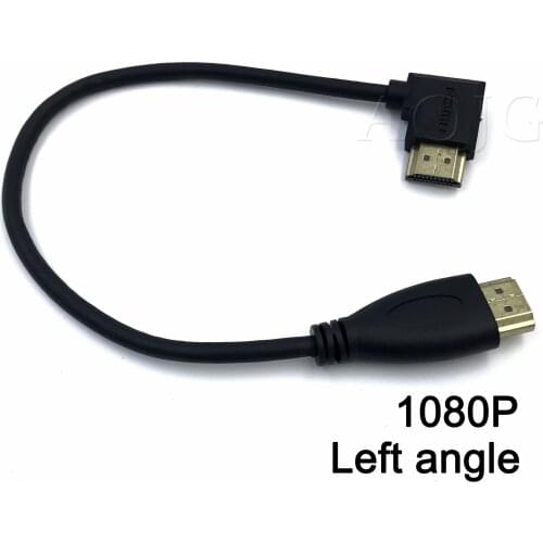 0.3M 4K*2K 60HZ Gold Plated Left Angled 90 degree Male 2.0A HDMI Cable 1.4 1080p 3D video cables for HDTV Splitter Switcher