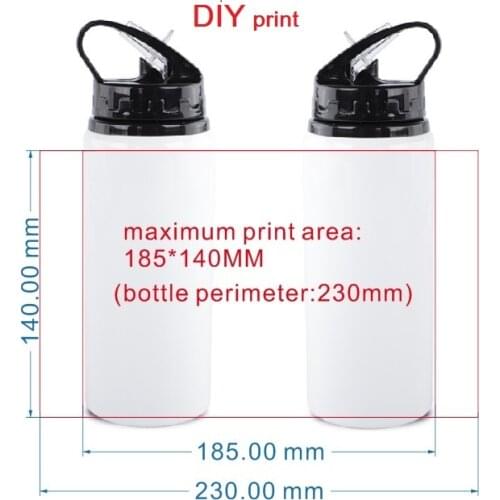 600ML Bottle DIY customized colorful print LOGO photo for kids gift with Straw Travel Sport Easy take Aluminium Portable MAZWEI