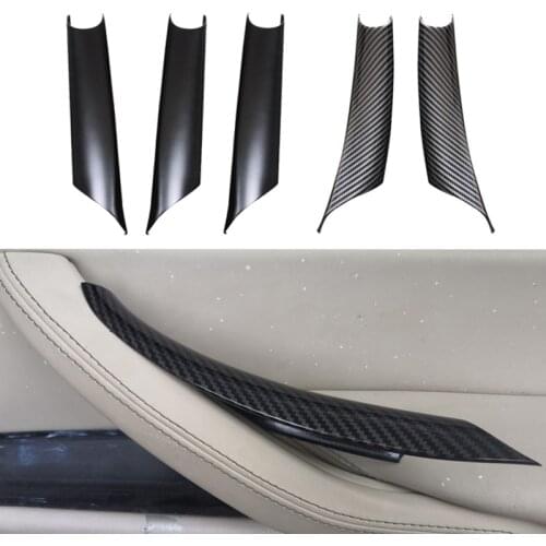 Car Styling Interior Carbon Fiber Texture Door Pull Handle Protective Cover Trim For BMW X5 X6 F15 F16 2014 2015 2016 2017 2018