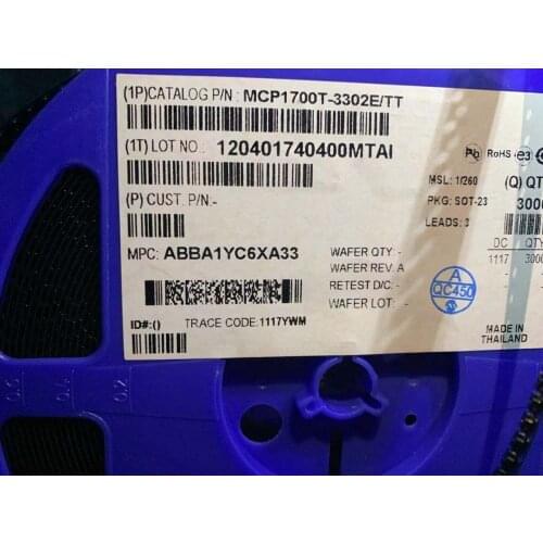 Free shipping 3000Pcs Reel MCP1700T-3302E/TT original Mirochip Low Quiescent Current LDO