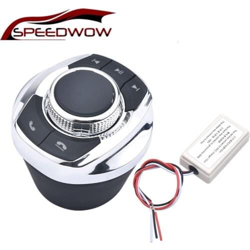 SPEEDWOW New Cup Shape With LED Light 8-Key Car Wireless Steering Wheel Control Button For Car Android Navigation Player