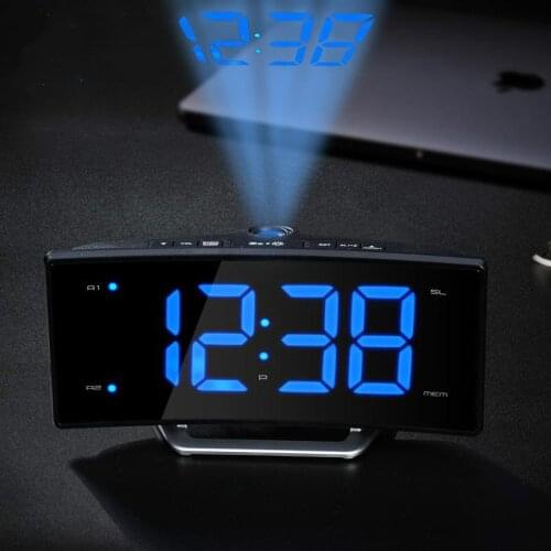 Projection Alarm Clocks With Time Projection FM Radio LED Digital Alarm Clock Electronic Table Clocks Projector Despertador