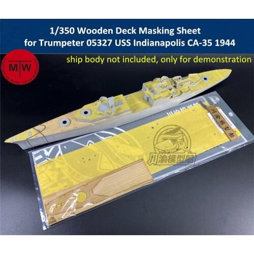 1/350 Scale Wooden Deck and Masking Sheet for Trumpeter 05327 USS Indianapolis CA-35 1944 Ship Model TMW00057