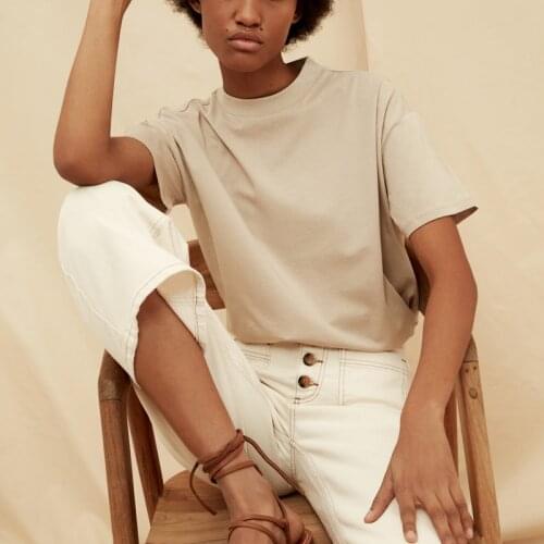 Womens T Shirt Basic Solid Color Fashion T-shirt Simple Tshirts O Neck Casual Short Sleeve Summer Clothes High-quality T Shirt