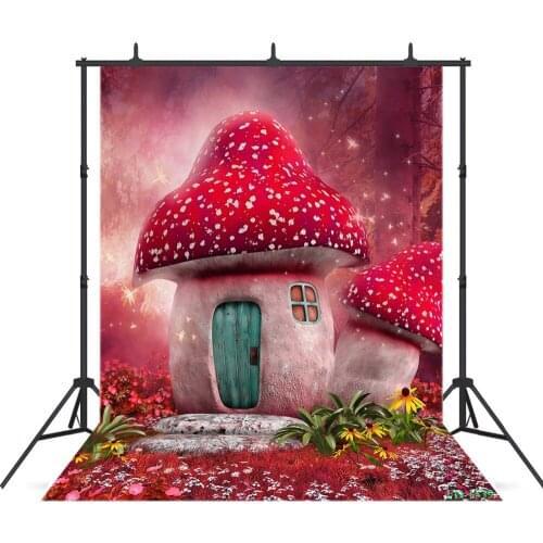 Mushroom Room Photography Background For Photo Shoot Props Children Kids Baby Portrait Vinyl Cloth Photo Backdrop Photo Booth
