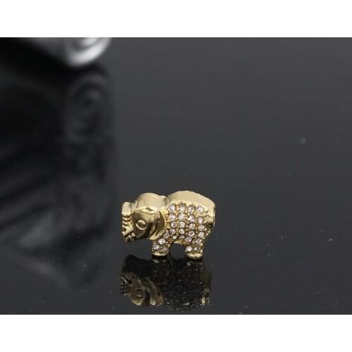 Cubic Zirconia Animal Elephant Bead Spacer Beads For Bracelet Pendant Jewelry Making DIY Accessory