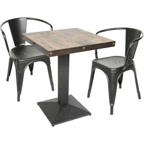 Hot 2Pcs Removable Backrest Black Wrought Iron Bar Chair Stool Metal Coffee Table Bar Table Bar Chair Counter Bar Furniture HWC