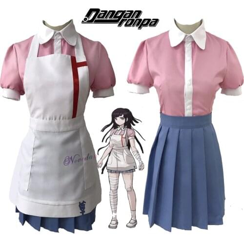Mikan Tsumiki Cosplay Anime Danganronpa Dangan Ronpa 2 Cosplay Costume Women Outfit Sets Halloween Party Dress Wig