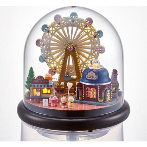 Dollhouse Miniature DIY Doll House With Furnitures Wooden House Toys For Children Birthday Gift with Dust Cover Rotate Music DIY